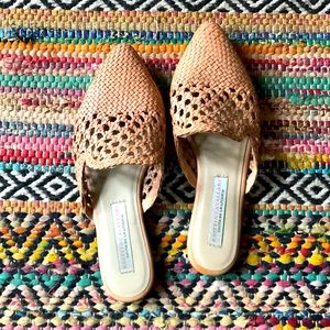 Woven Leather Mules